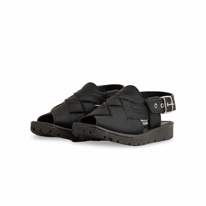 Boys Black Peshawari Chappal KD9934