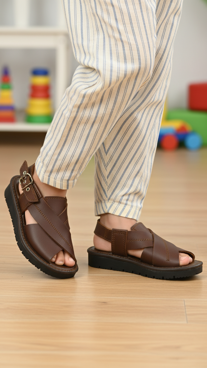 Boys Brown Peshawari Chappal KD9944