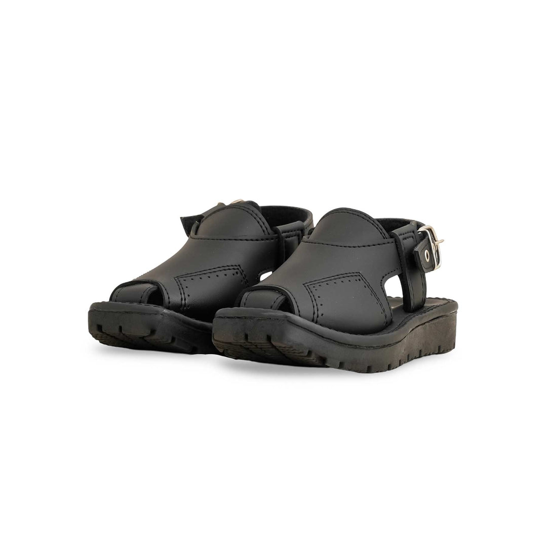 Boys Black Peshawari Chappal KD9946