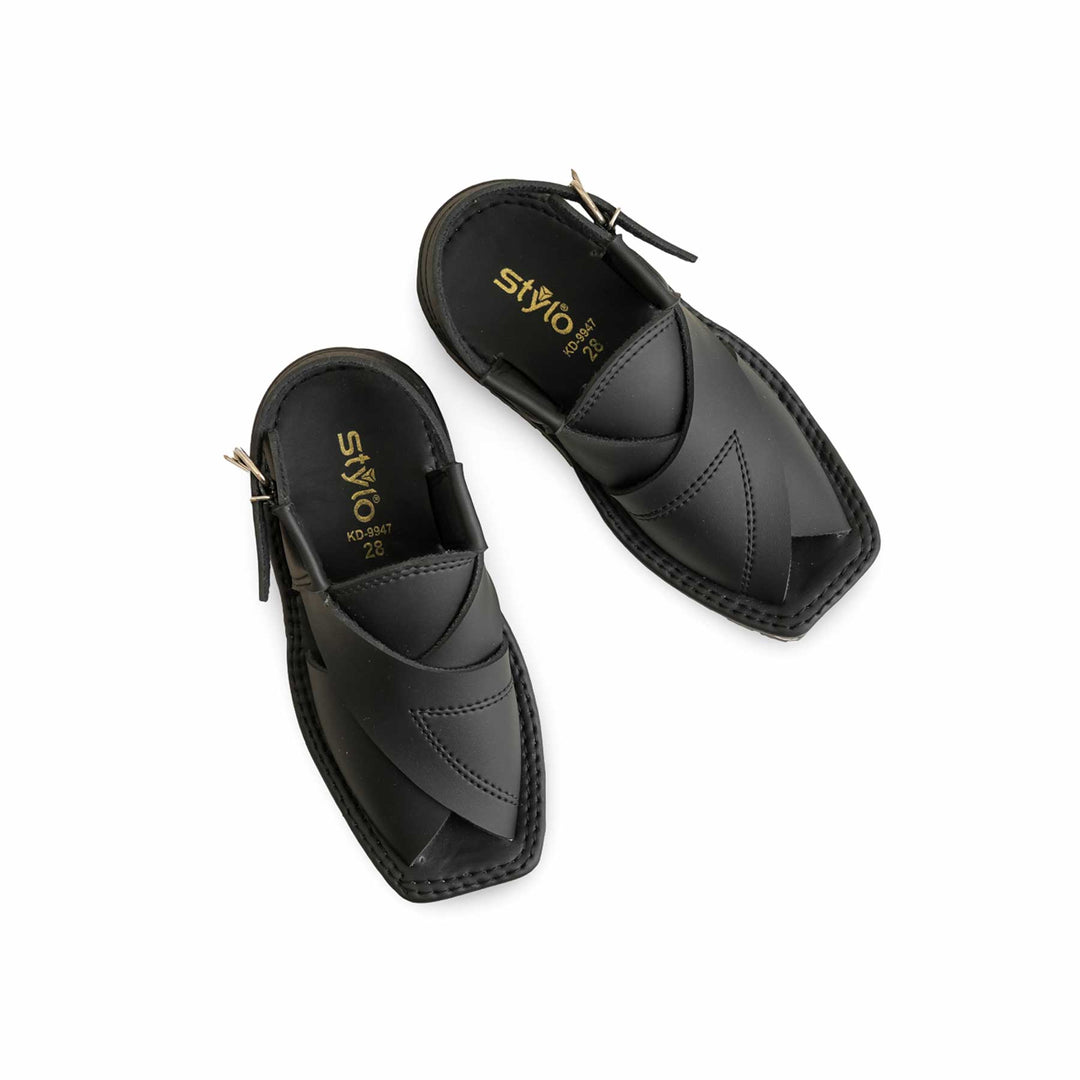 Boys Black Peshawari Chappal KD9947