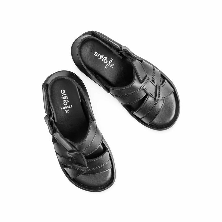 Boys Black Formal Sandal KD9987