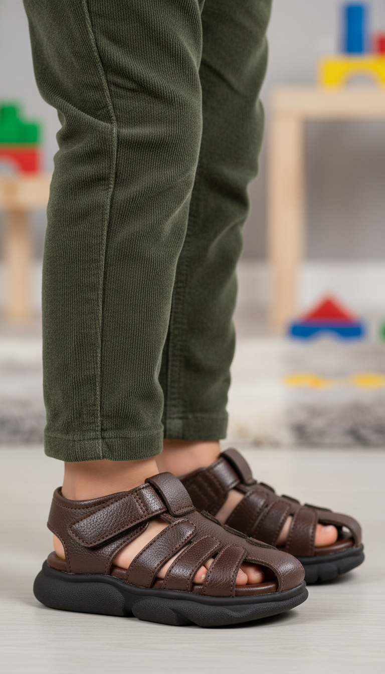 Boys Brown Formal Sandal KD9998