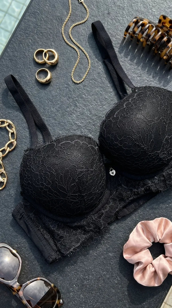 Black Push-Up Bra Set For Ladies LB2071