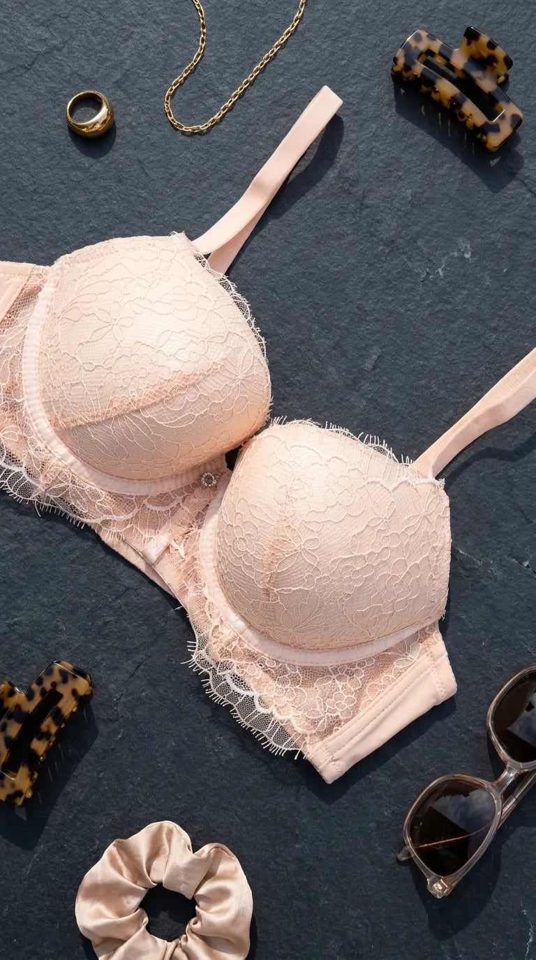 Nude Push-Up Bra Set For Ladies LB2071