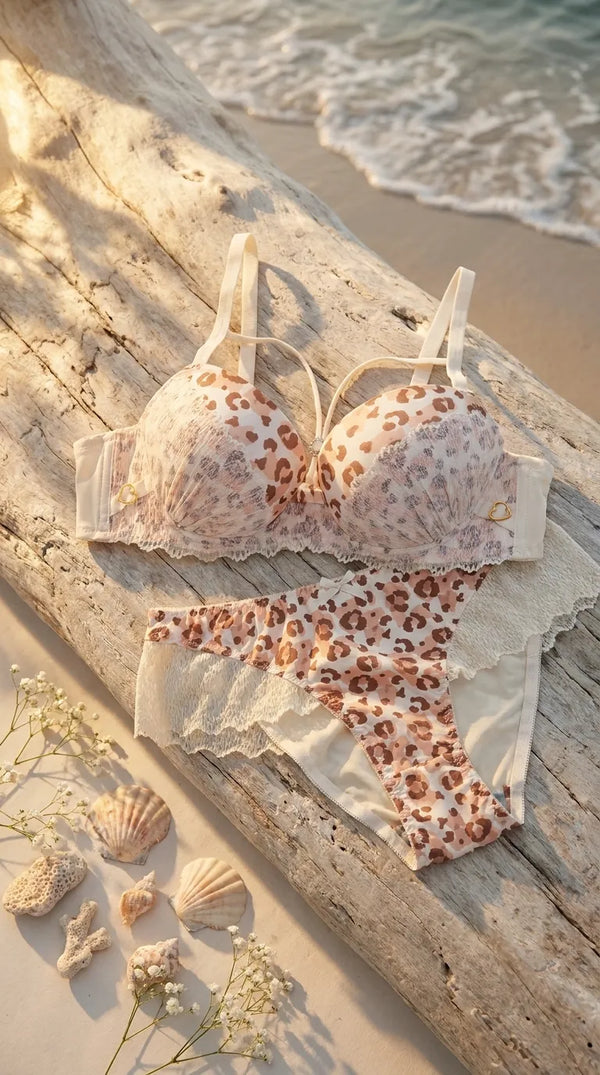 Off/White Padded Bra Set For Women LB2077