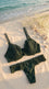 Dark Green Padded Bra Set For Women LB2078
