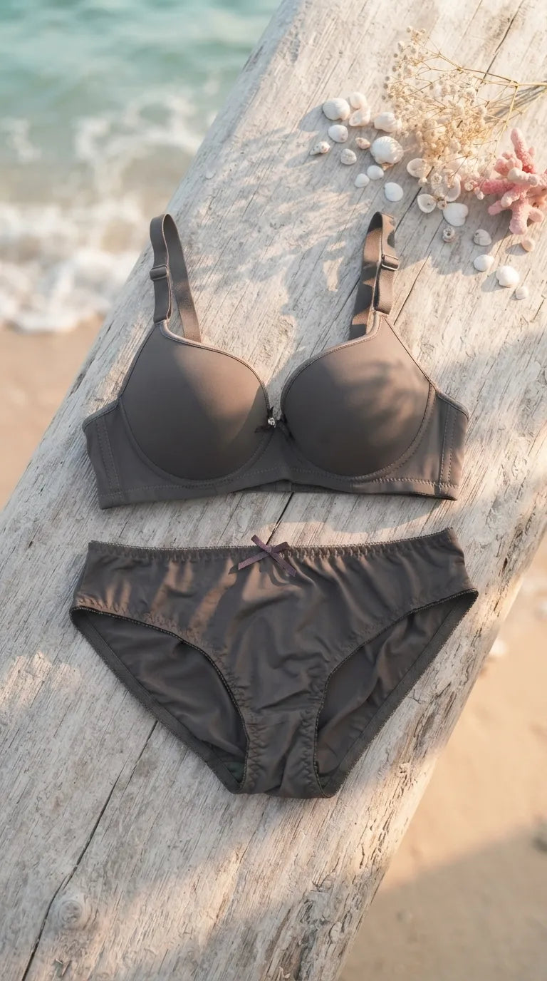 Green Padded Bra Set For Women LB2084