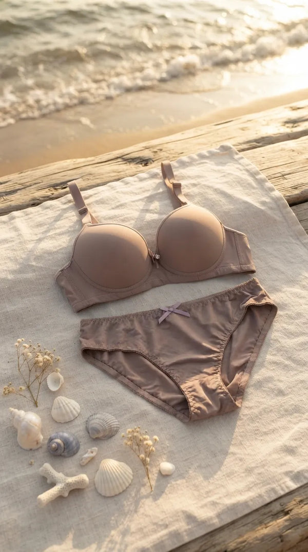 Dk Grey Padded Bra Set For Women LB2084