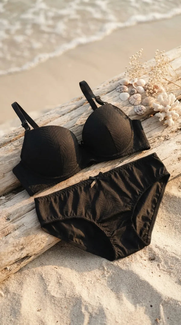 Black Push-Up Bra Set For Women LB2091