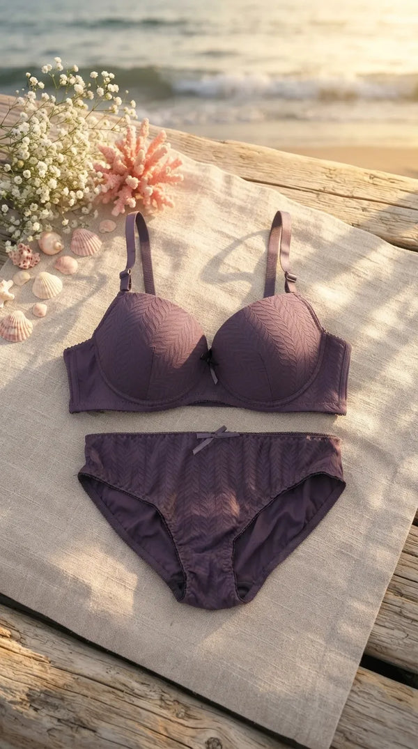 Purple Push-Up Bra Set For Women LB2091