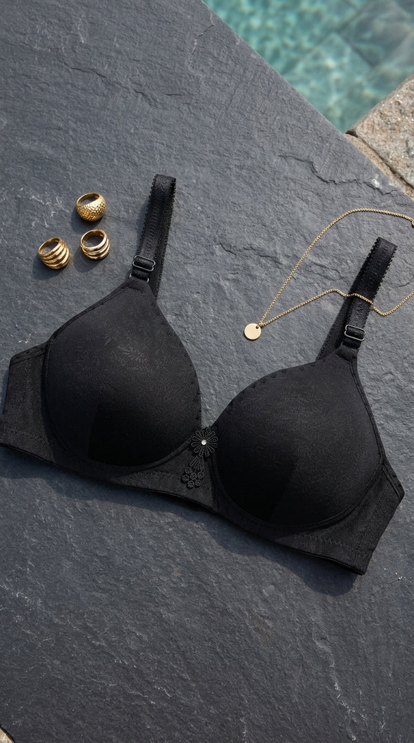 Black Cotton Bra For Women LB5000