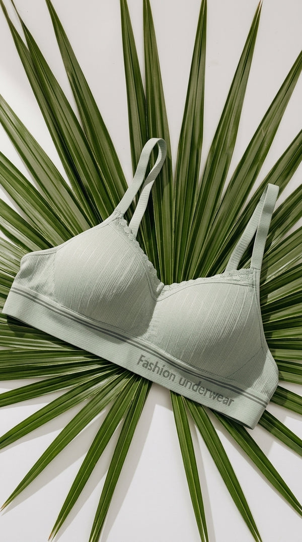 Green Cotton Padded Bra For Women LB5005