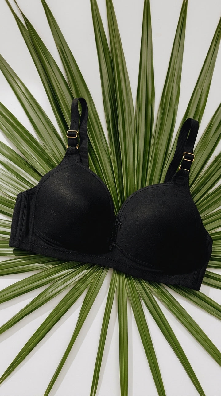 Black Cotton Padded Bra For Women LB5006
