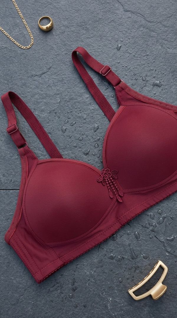Maroon Wireless Padded Bra For Women LB5006