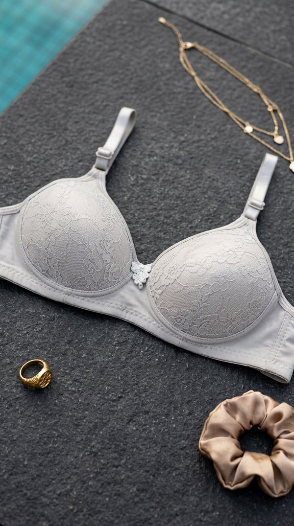 Grey Cotton Bra For Women LB5020
