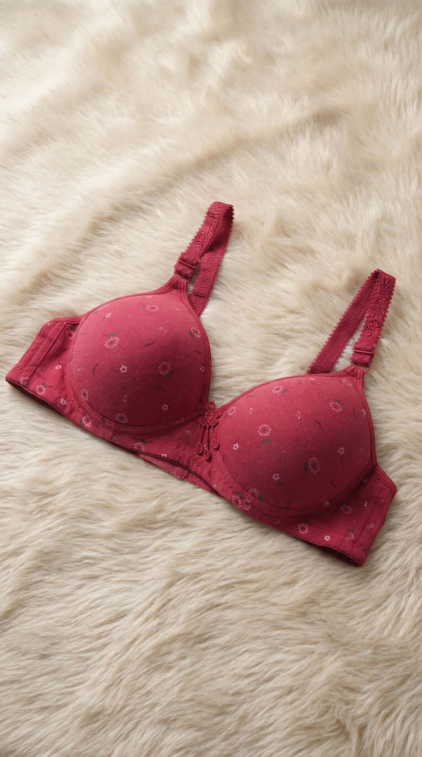 Burgundy Wireless Bra For Women LB5021