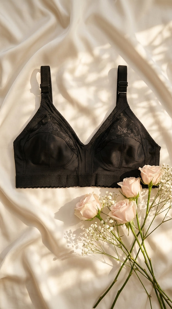 Black Cotton Bra For Women LB5023