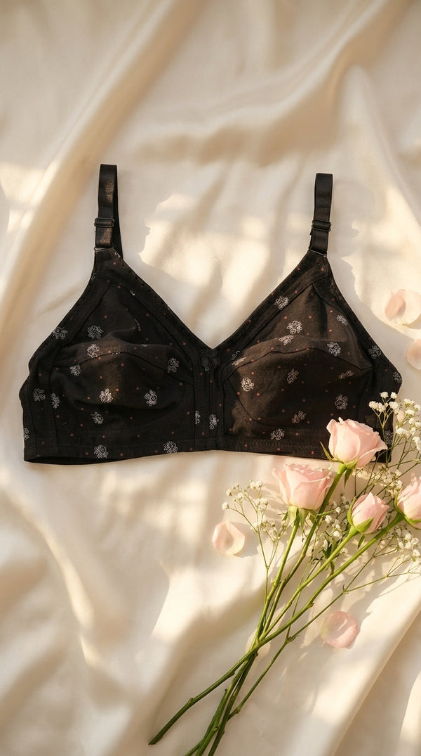 Black Cotton Bra For Women LB5041