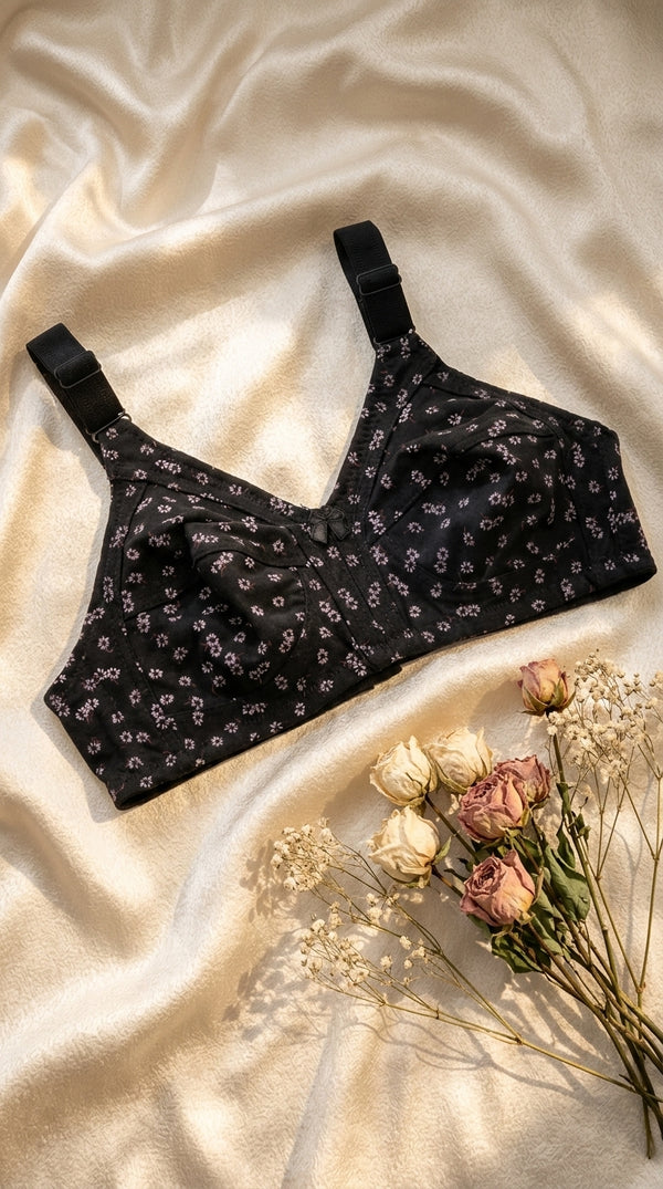 Black Basic Cotton Bra For Women LB5042