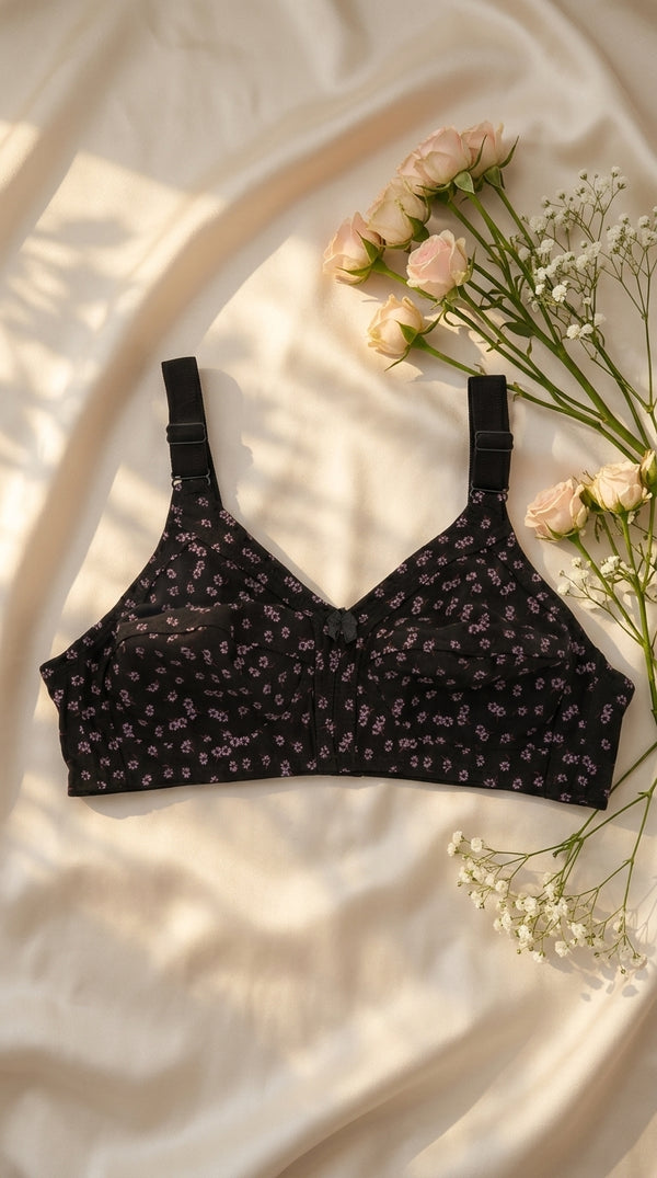 Black Cotton Bra For Women LB5044