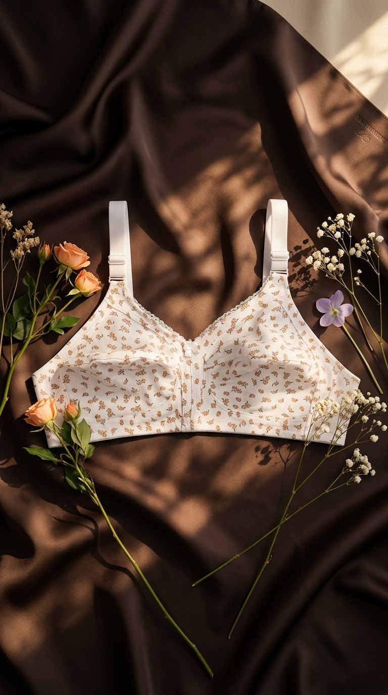 Off/White Cotton Bra For Women LB5044