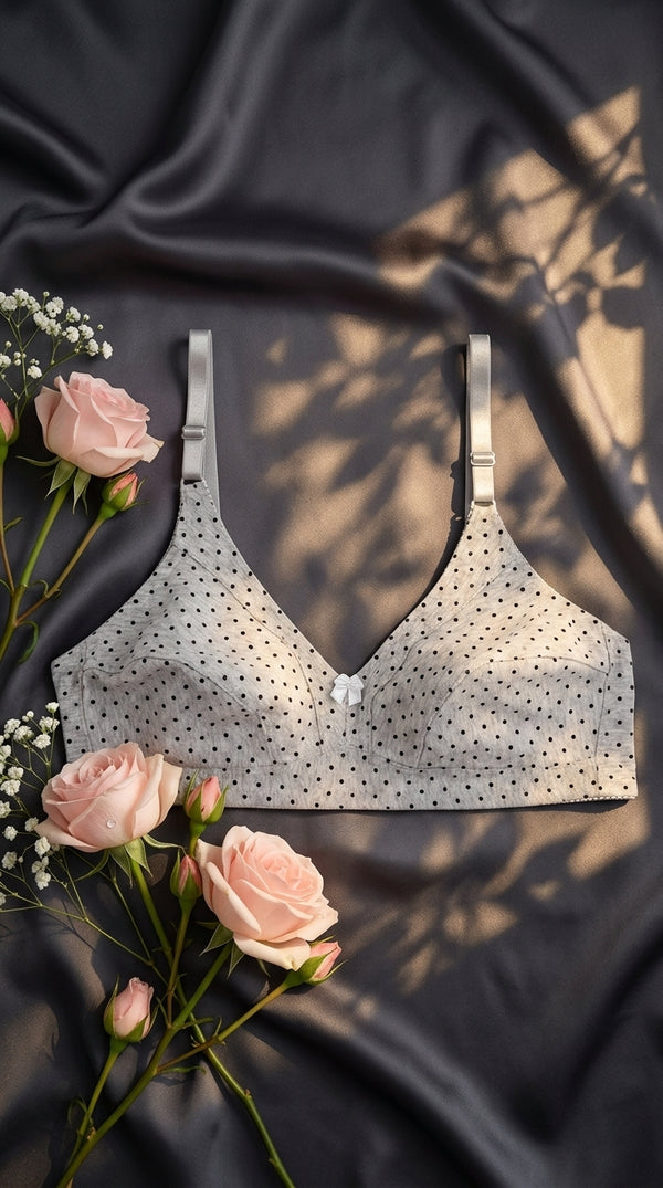 Grey Cotton Bra For Women LB5047
