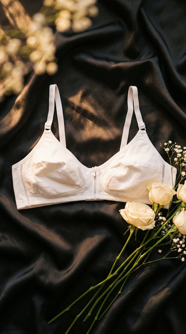 White Cotton Bra For Women LB5049
