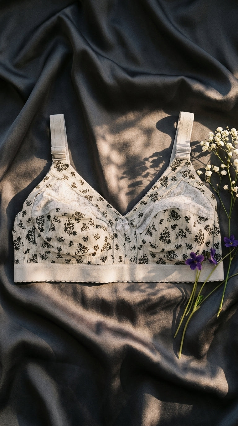 Grey Cotton Bra For Women LB5052