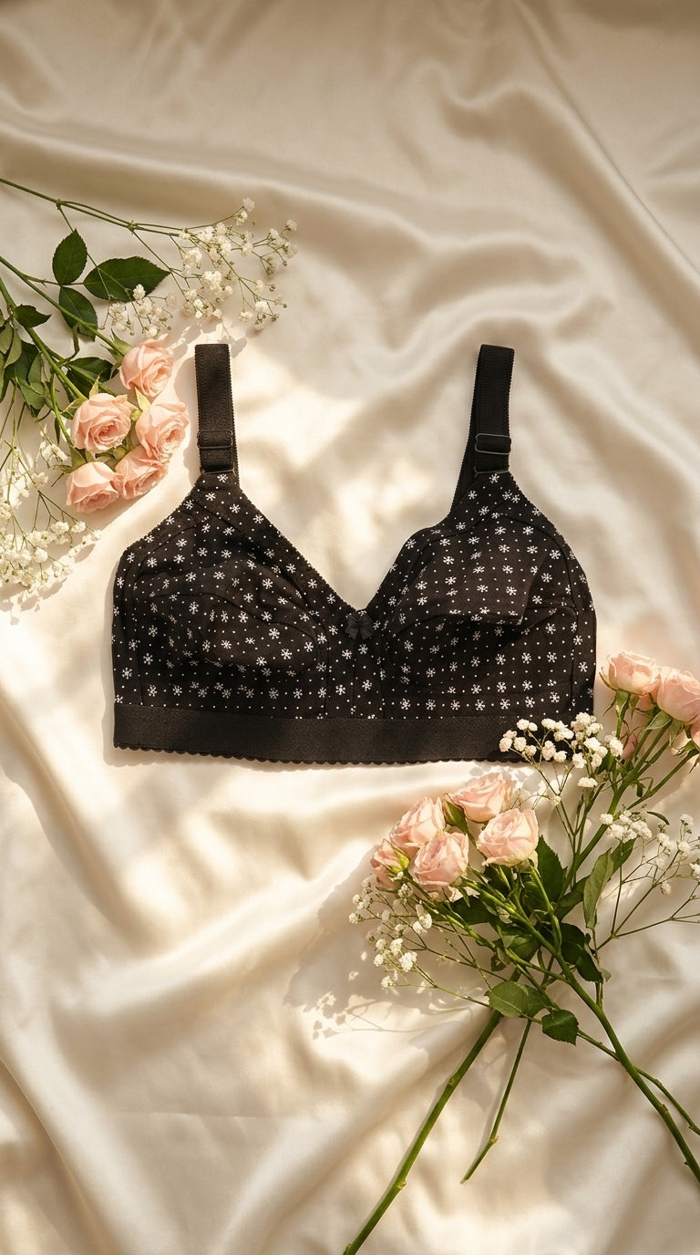 Black Cotton Bra For Women LB5057