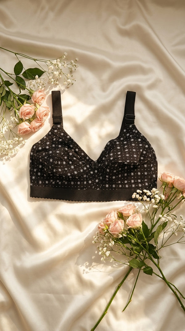 Black Cotton Bra For Women LB5057
