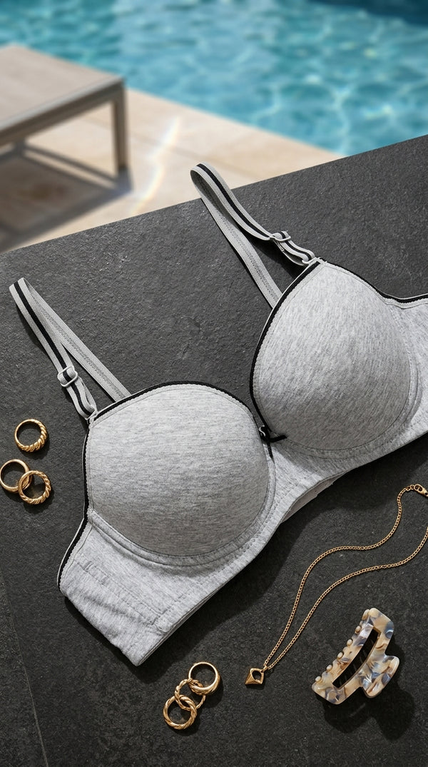 Grey Padded Bra For LadiesLB5099