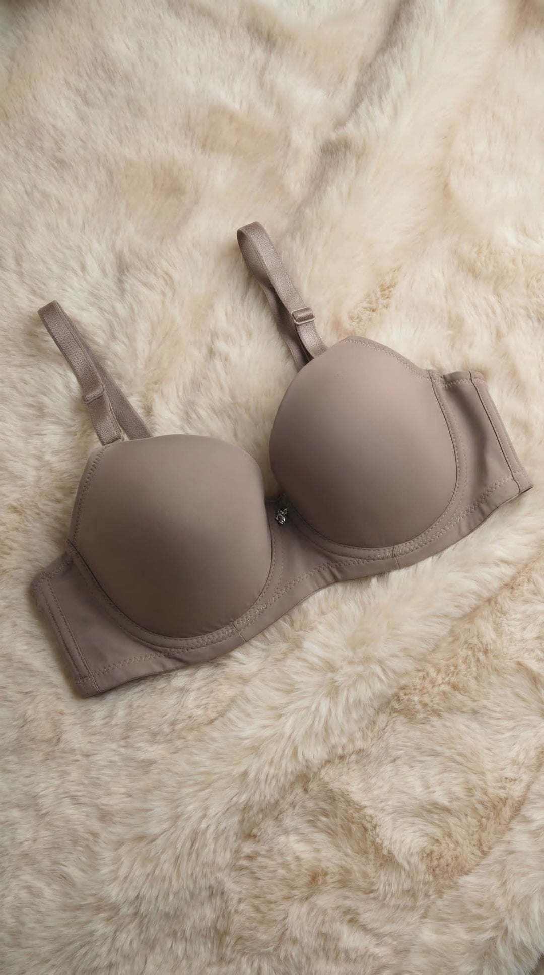 Cream/Pink Padded Bra For Women LB5103