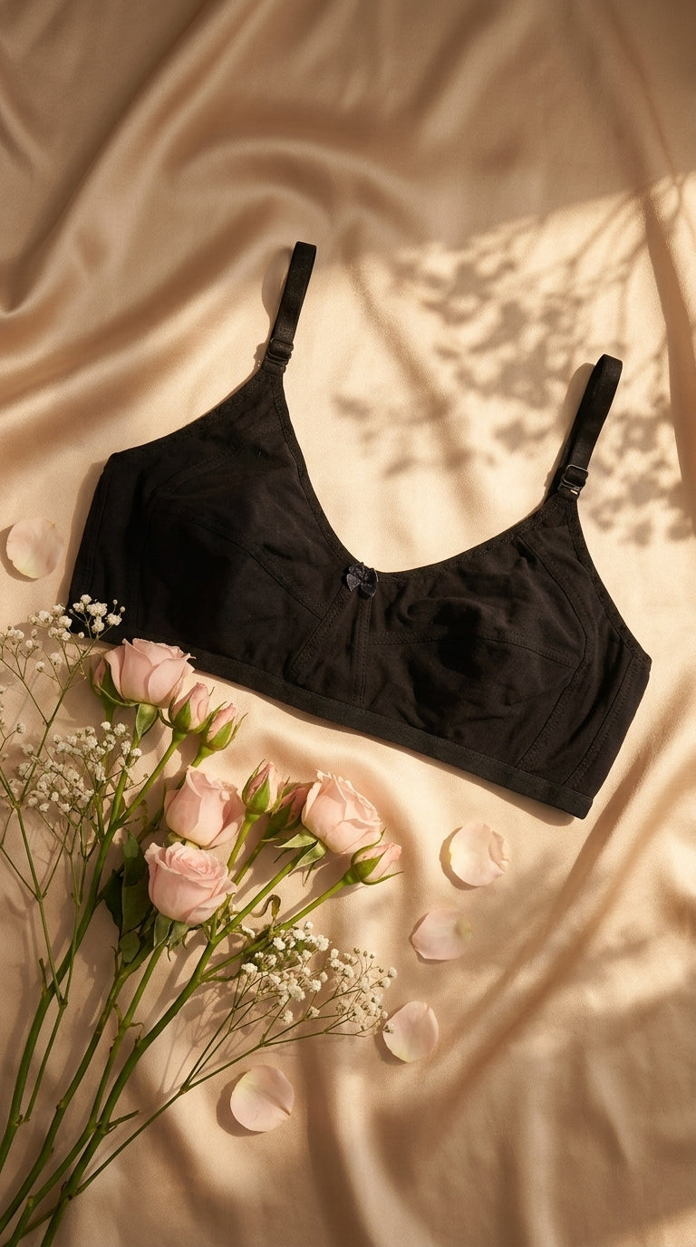 Black Cotton Bra For Women LB5229