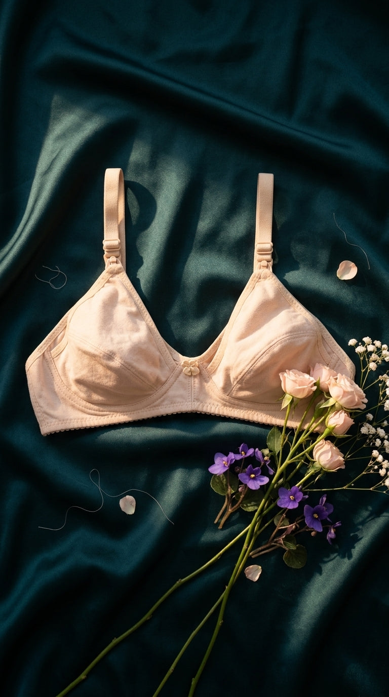 Beige Cotton Bra For Women LB5266