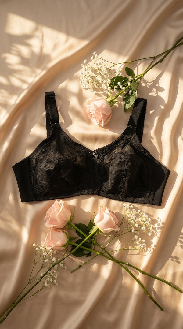Black Cotton Bra For Women LB5302