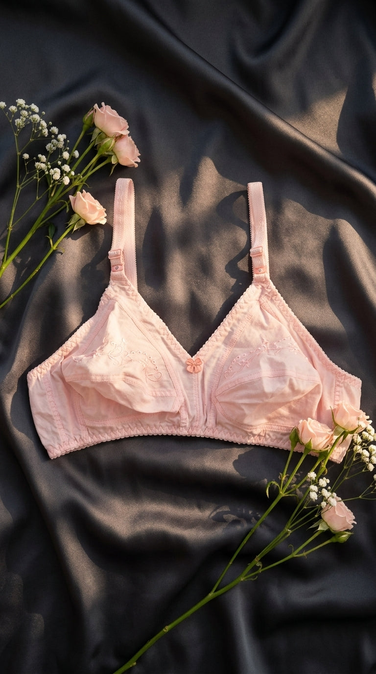 Pink Cotton Bra For Women LB5328