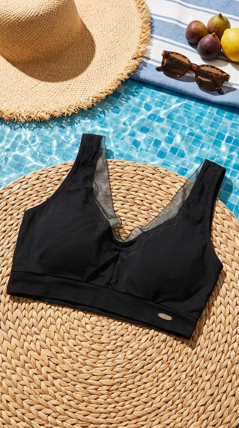 Black Seamless Bra For Women LB5360