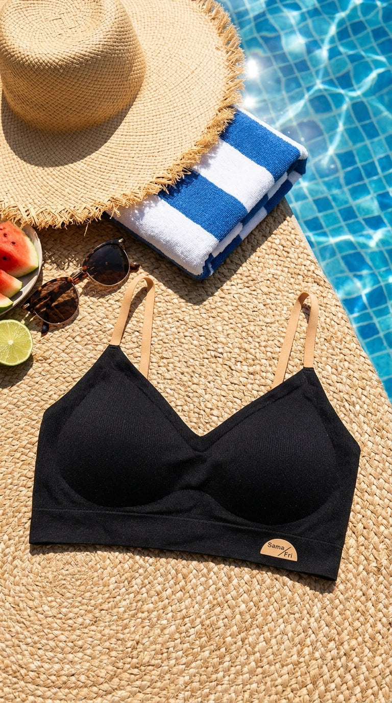 Black Seamless Bra For Women LB5361