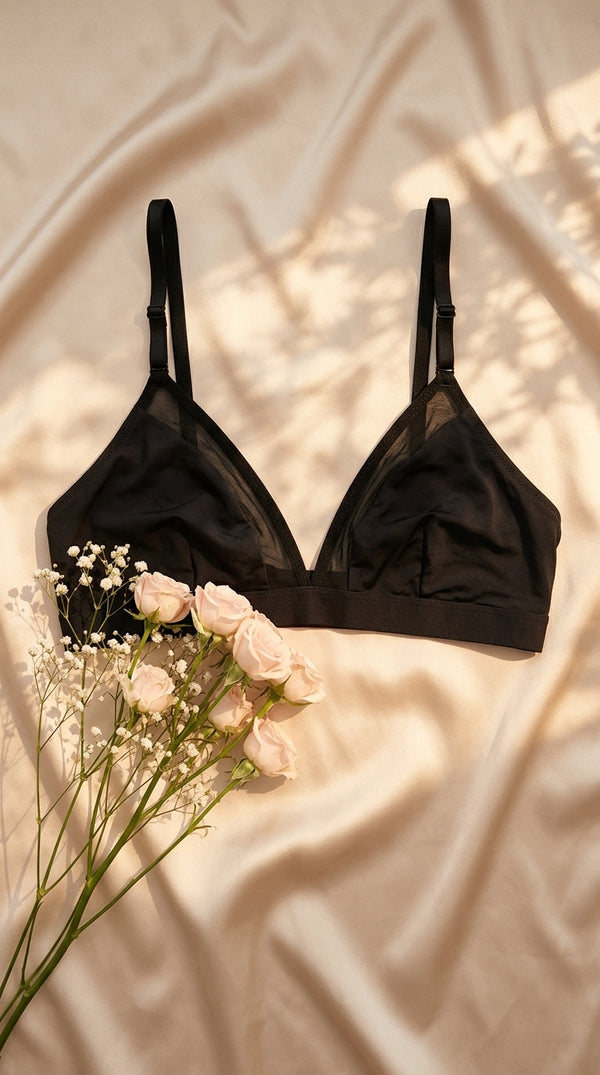 Black Cotton Bra For Women LB5367