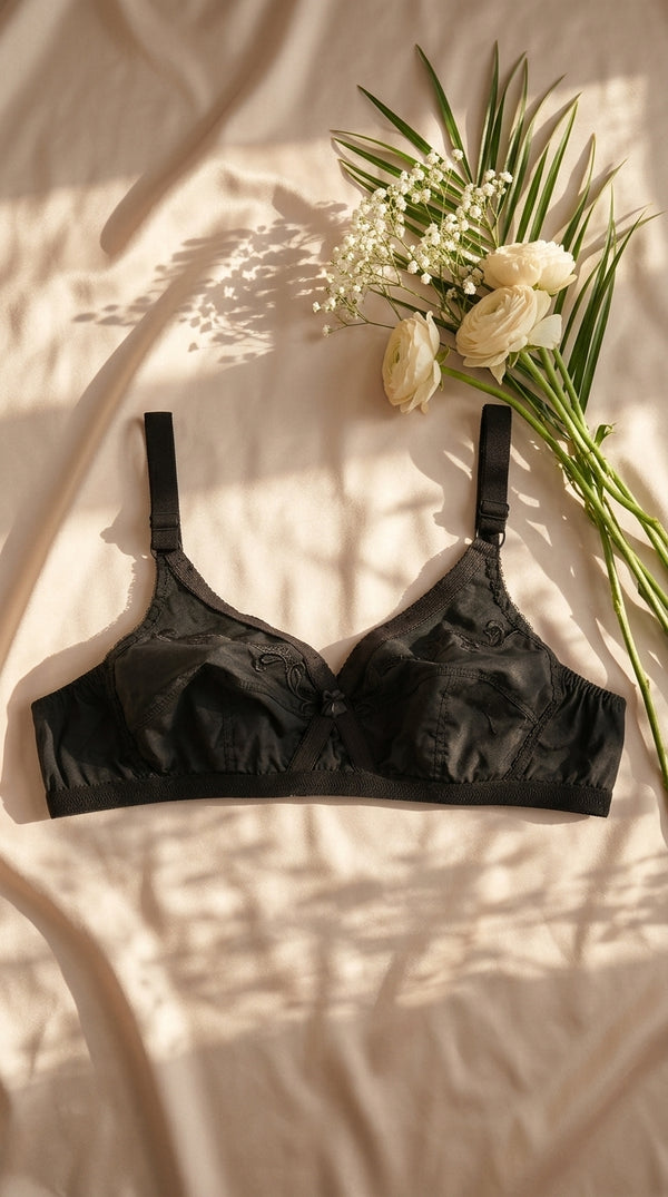 Black Cotton Bra For Women LB5394