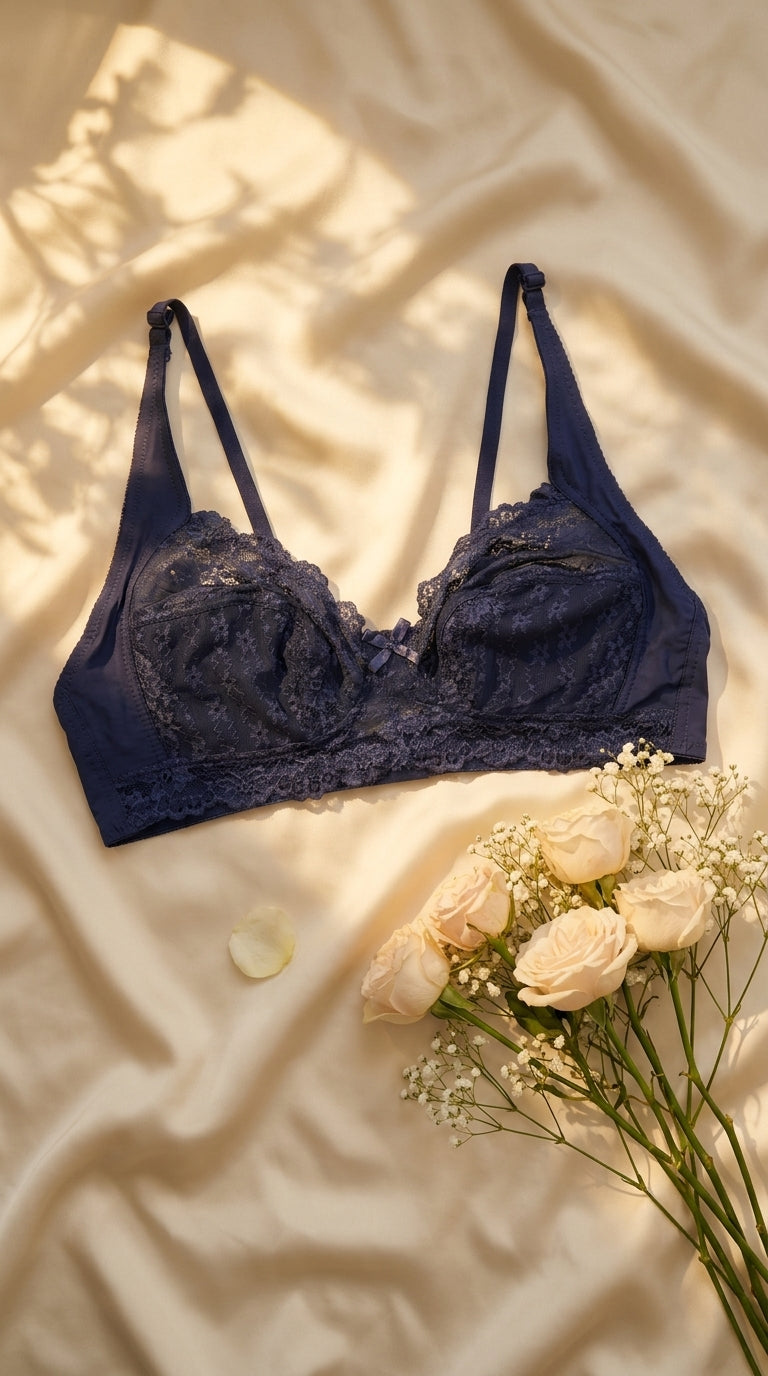 Blue Cotton Bra For Women LB5405