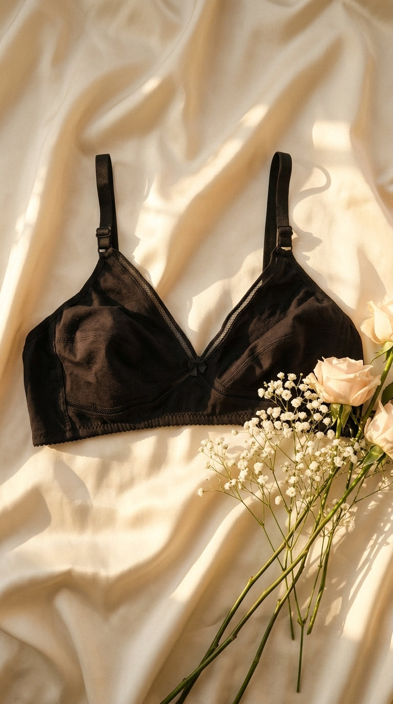 Black Cotton Bra For Women LB5409