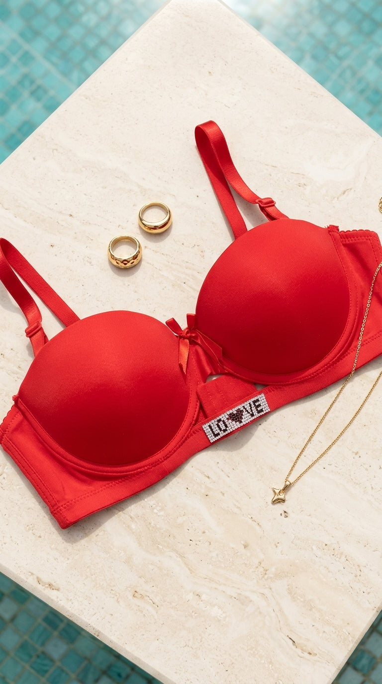 Red Padded Bra For Women LB5443