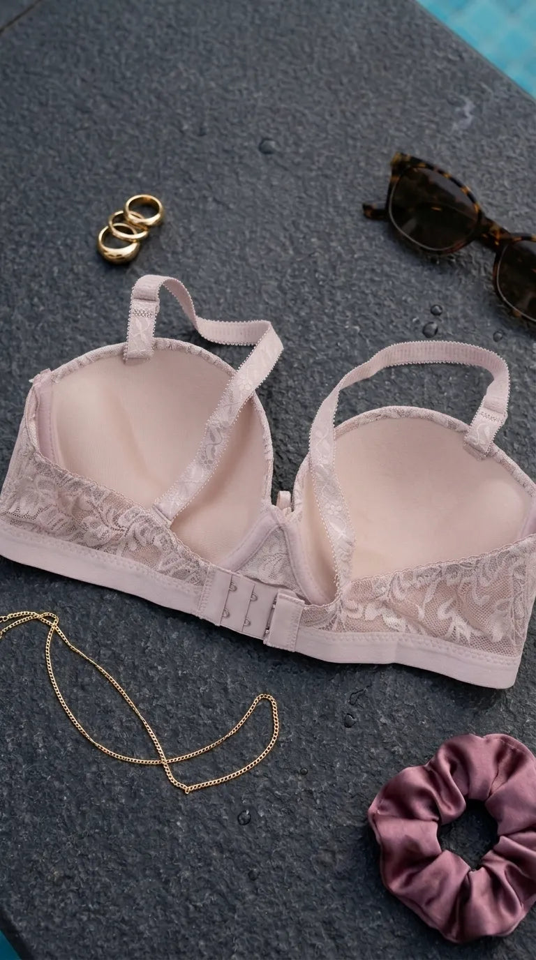 Cream/Grey Padded Bra For Women LB5444