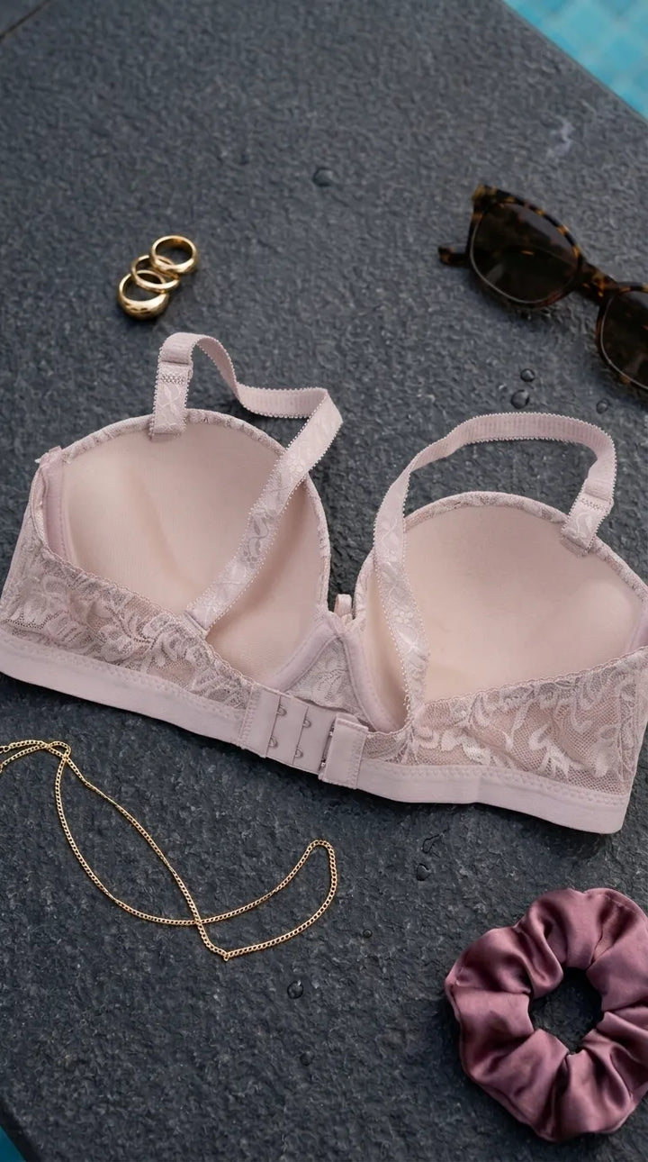 Cream/Grey Padded Bra For Women LB5444