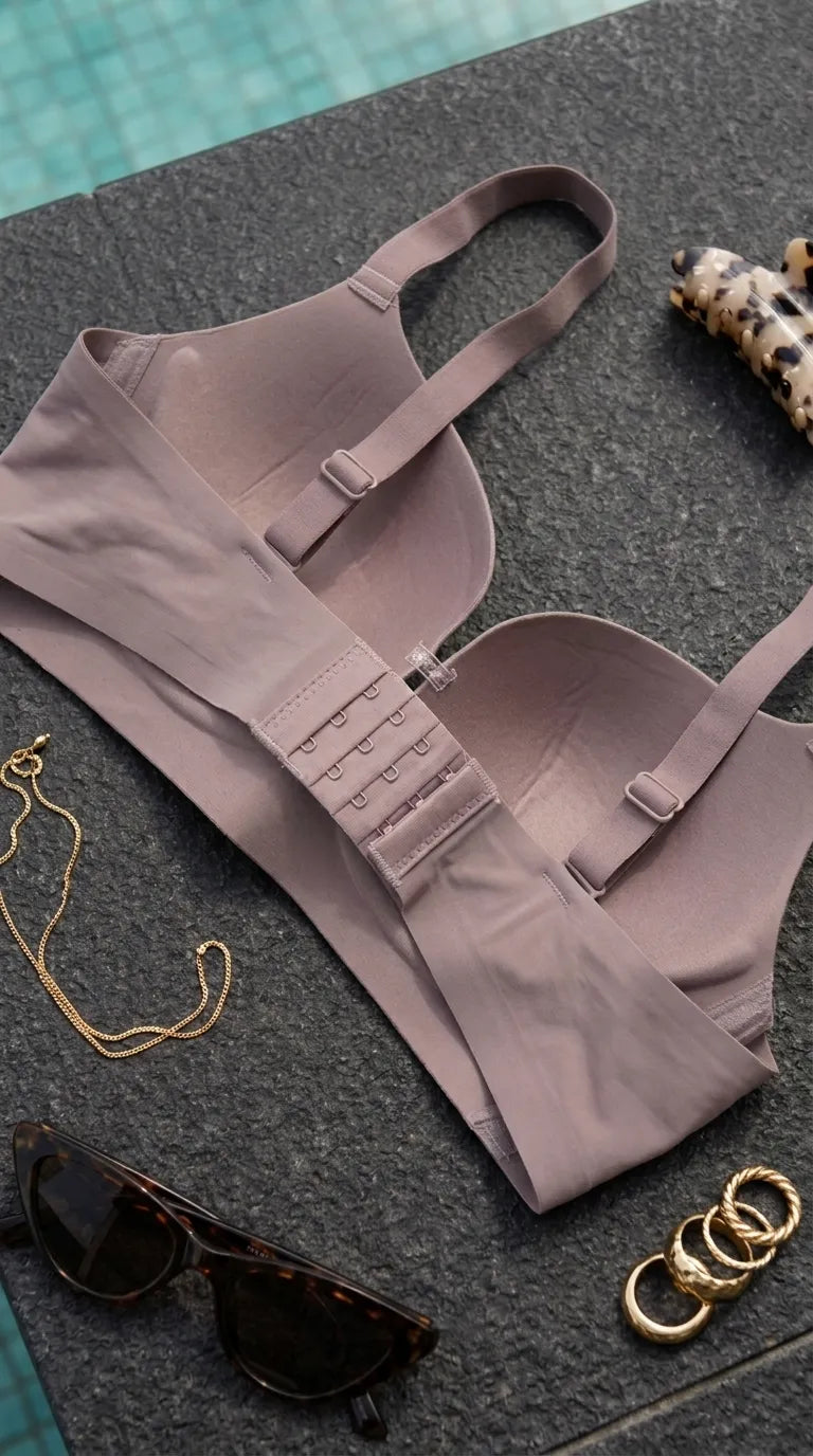 Cream/Grey Padded Bra For Women LB5448