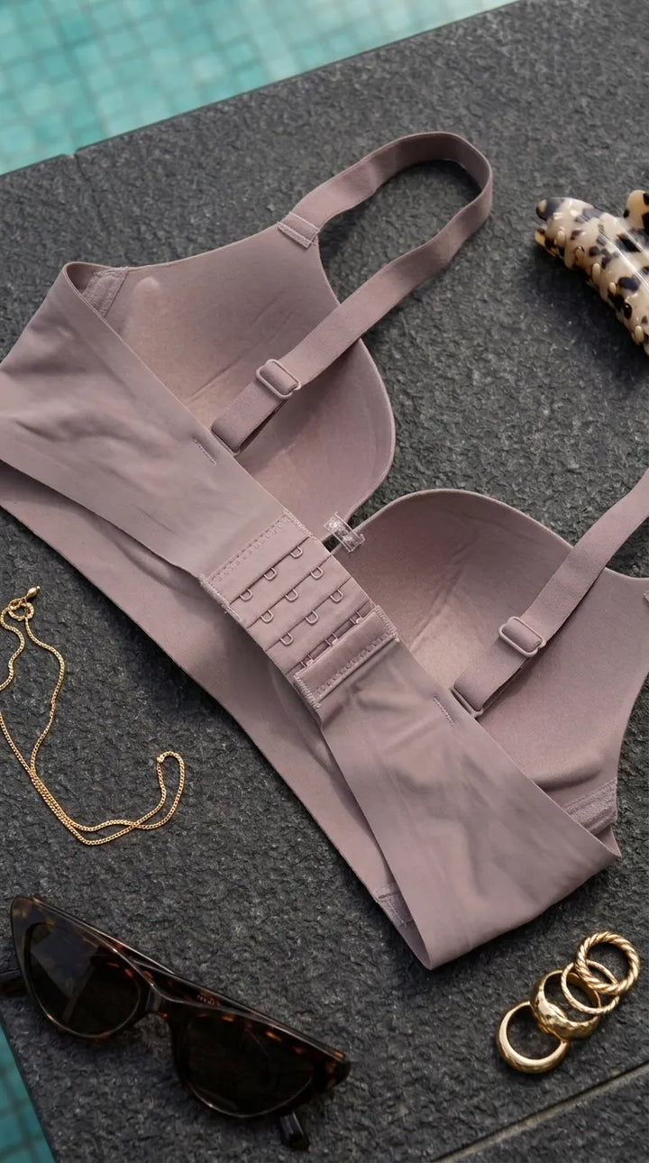 Cream/Grey Padded Bra For Women LB5448