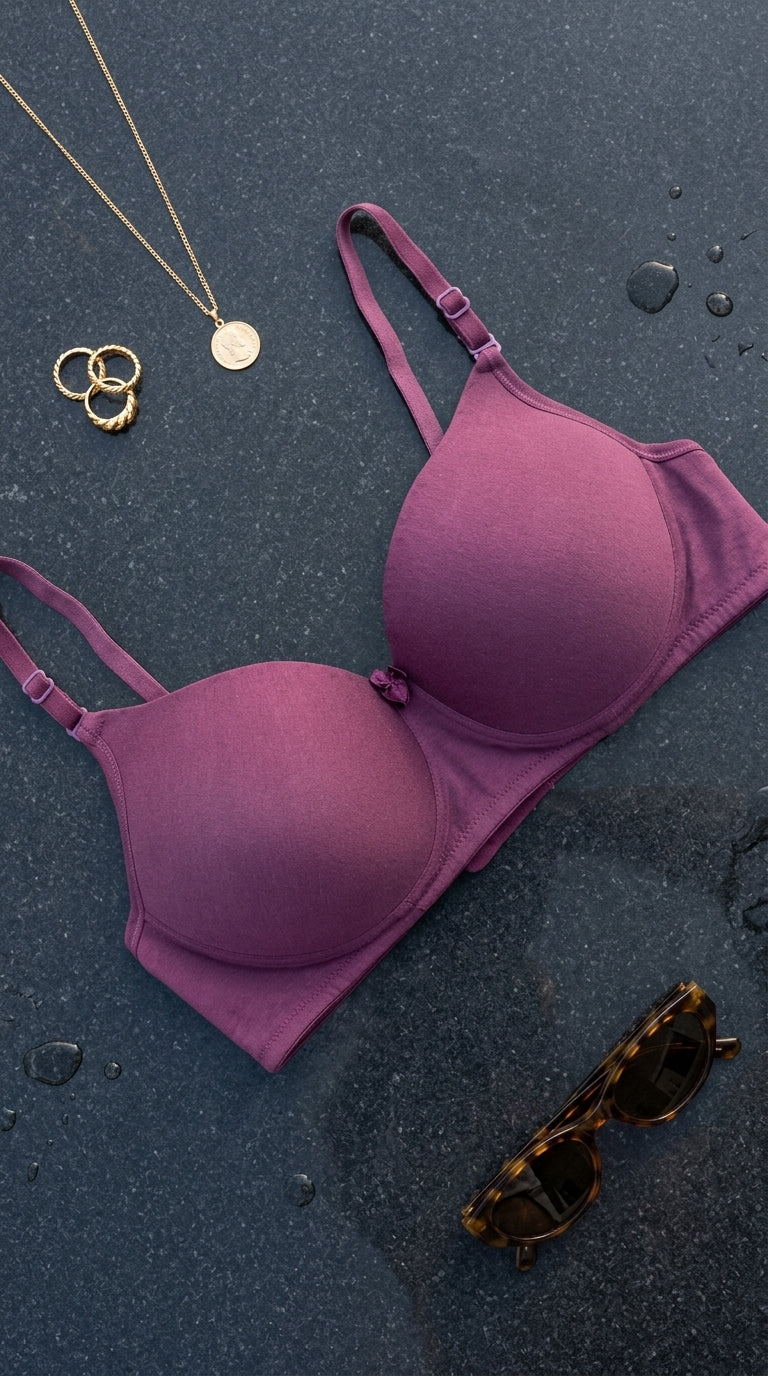 Purple T Shirt Bra For Women LB5462