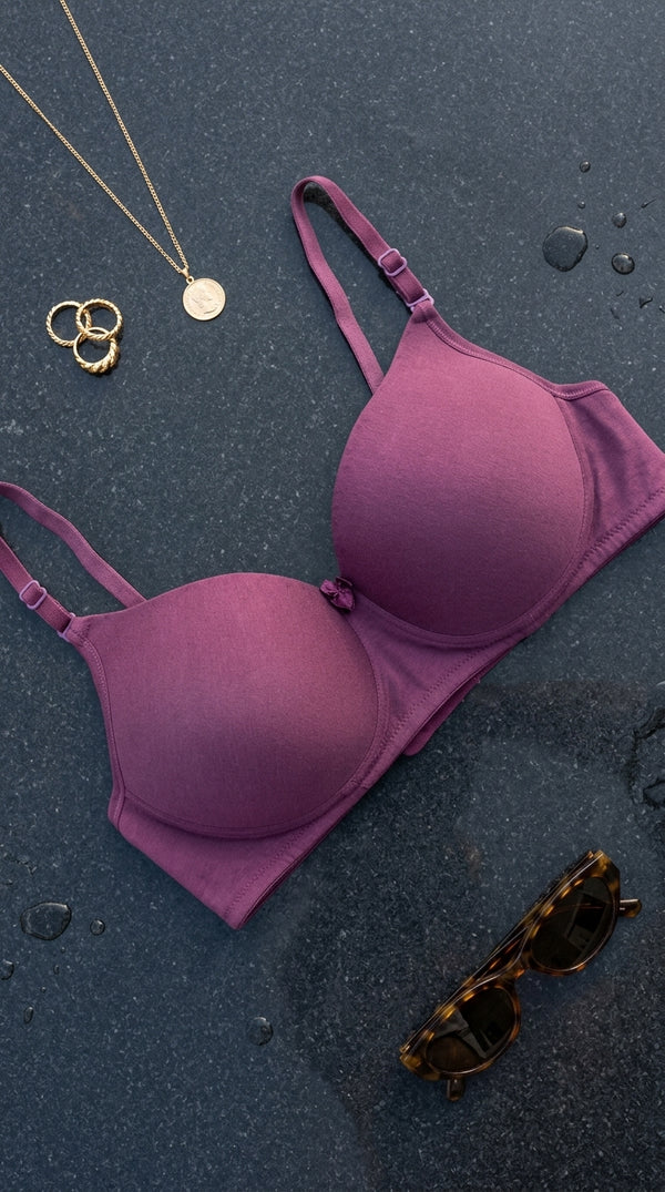 Purple T Shirt Bra For Women LB5462
