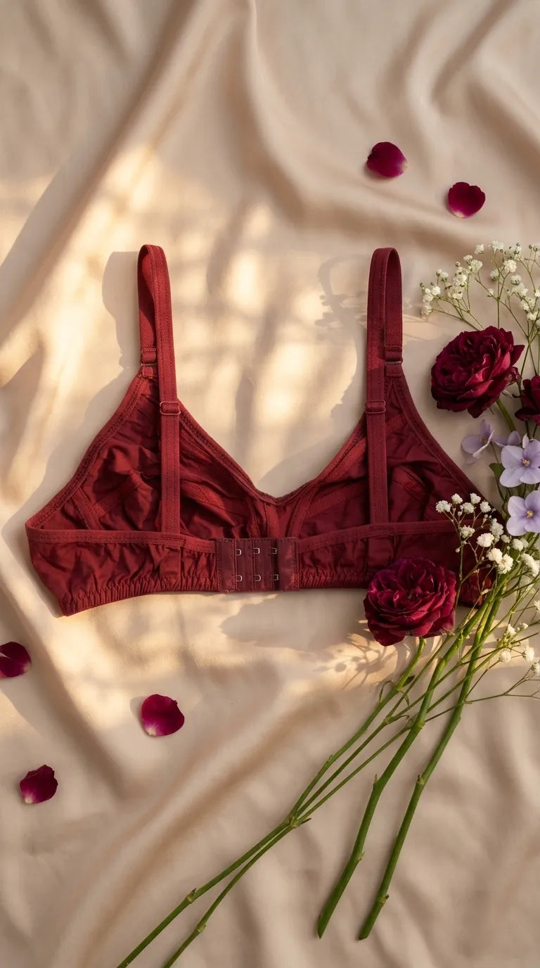Maroon Cotton Bra For Women LB5476
